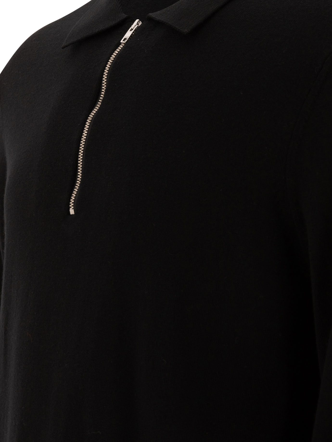 NN.07 Black   Sergio half-zip polo shirt